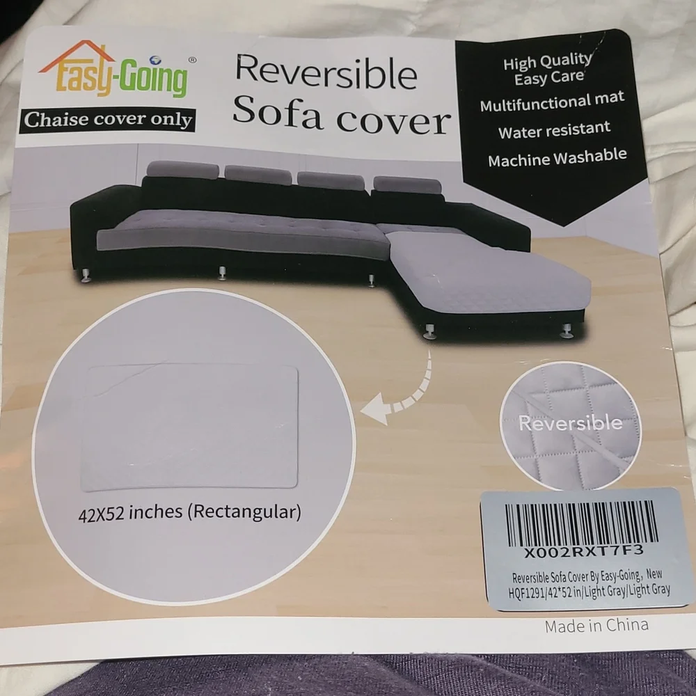New in packaging! Reversible rectangular chaise couch cover mat pet bed gray